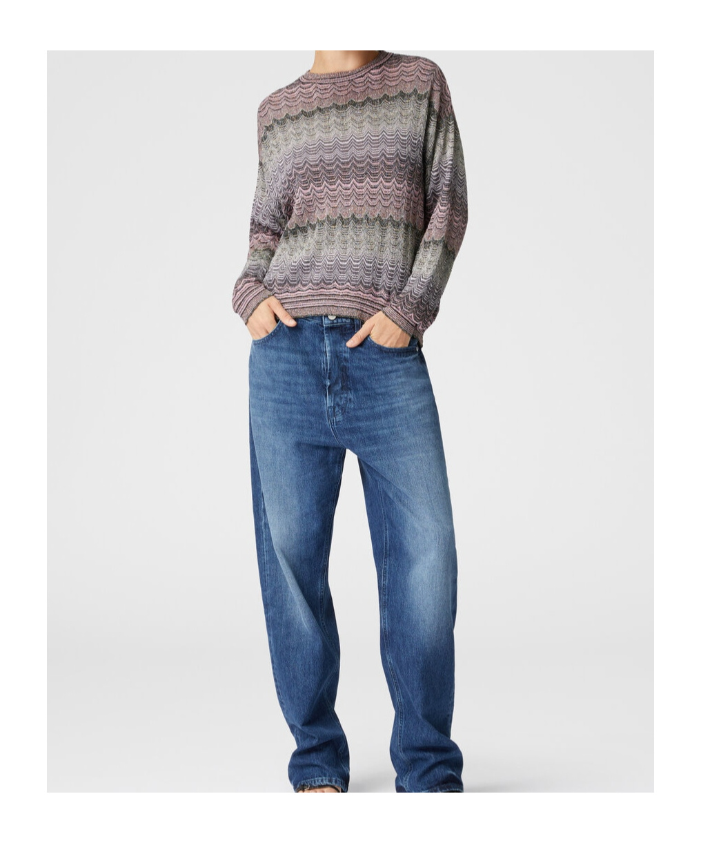 Missoni Stripe Pattern Embellished Sweater In Gray