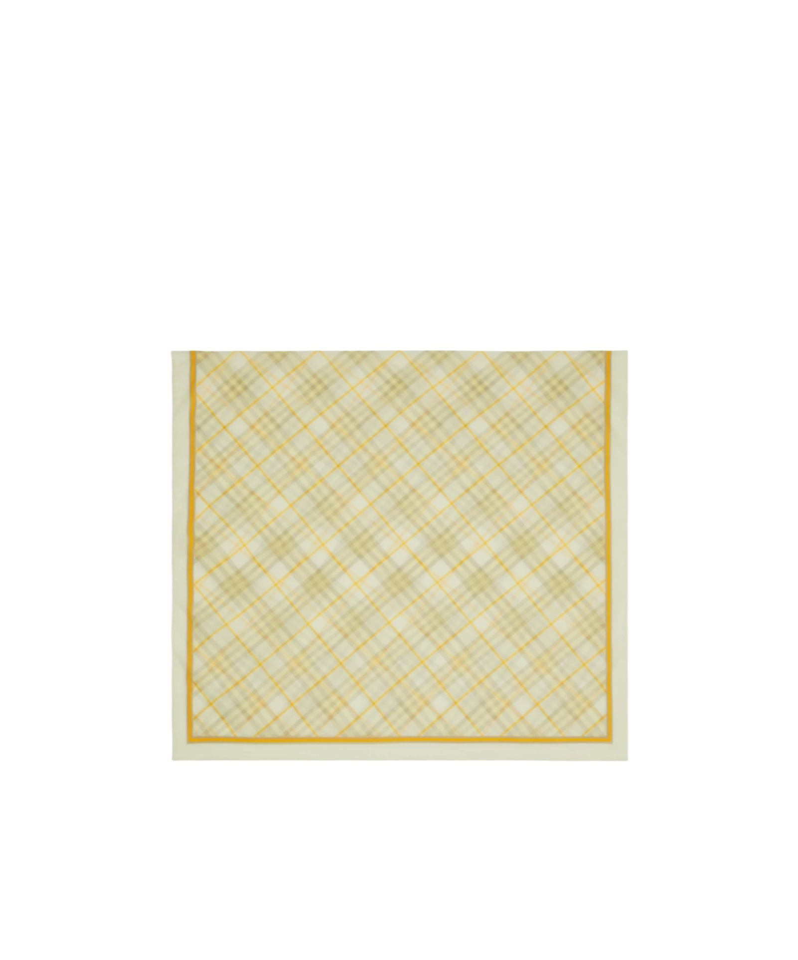Burberry Checked Cotton Scarf In Yellow