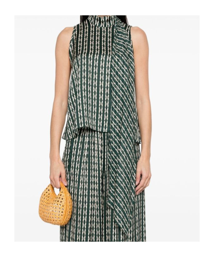 Shop Forte Forte Geometric-print Top In Green