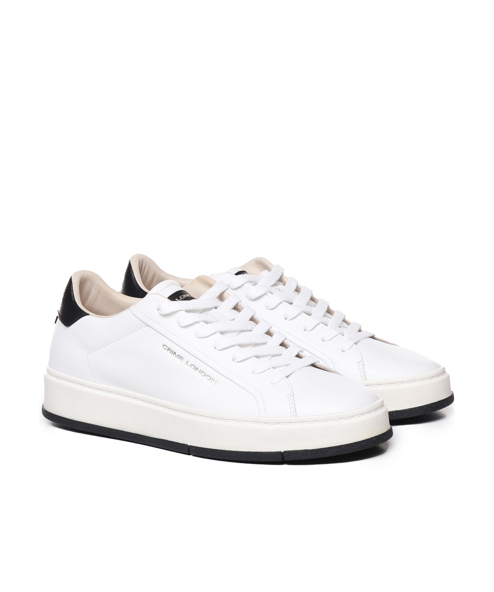 Crime London Sneakers In Calfskin In White
