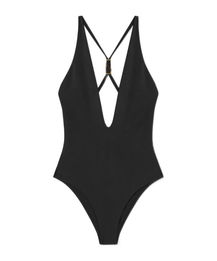 VERSACE VERSACE SAFETY PIN DETAILED ONE PIECE SWIMSUIT