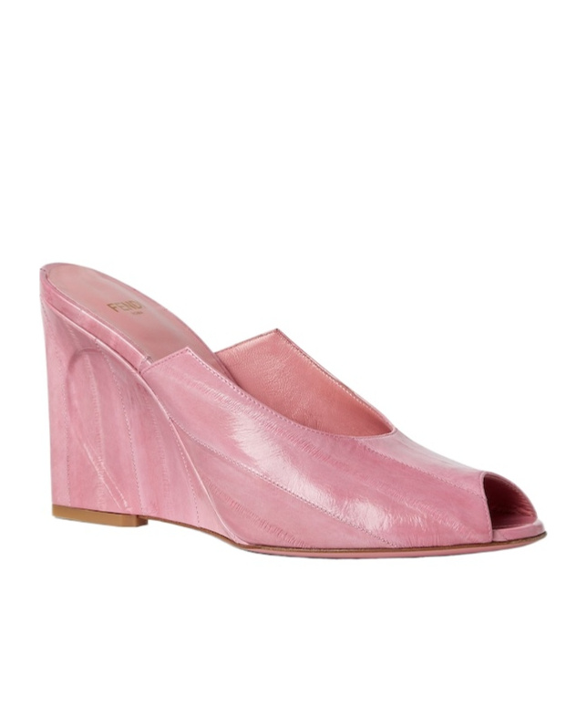 Fendi Show Genuine Eel Wedge Mule In Pink