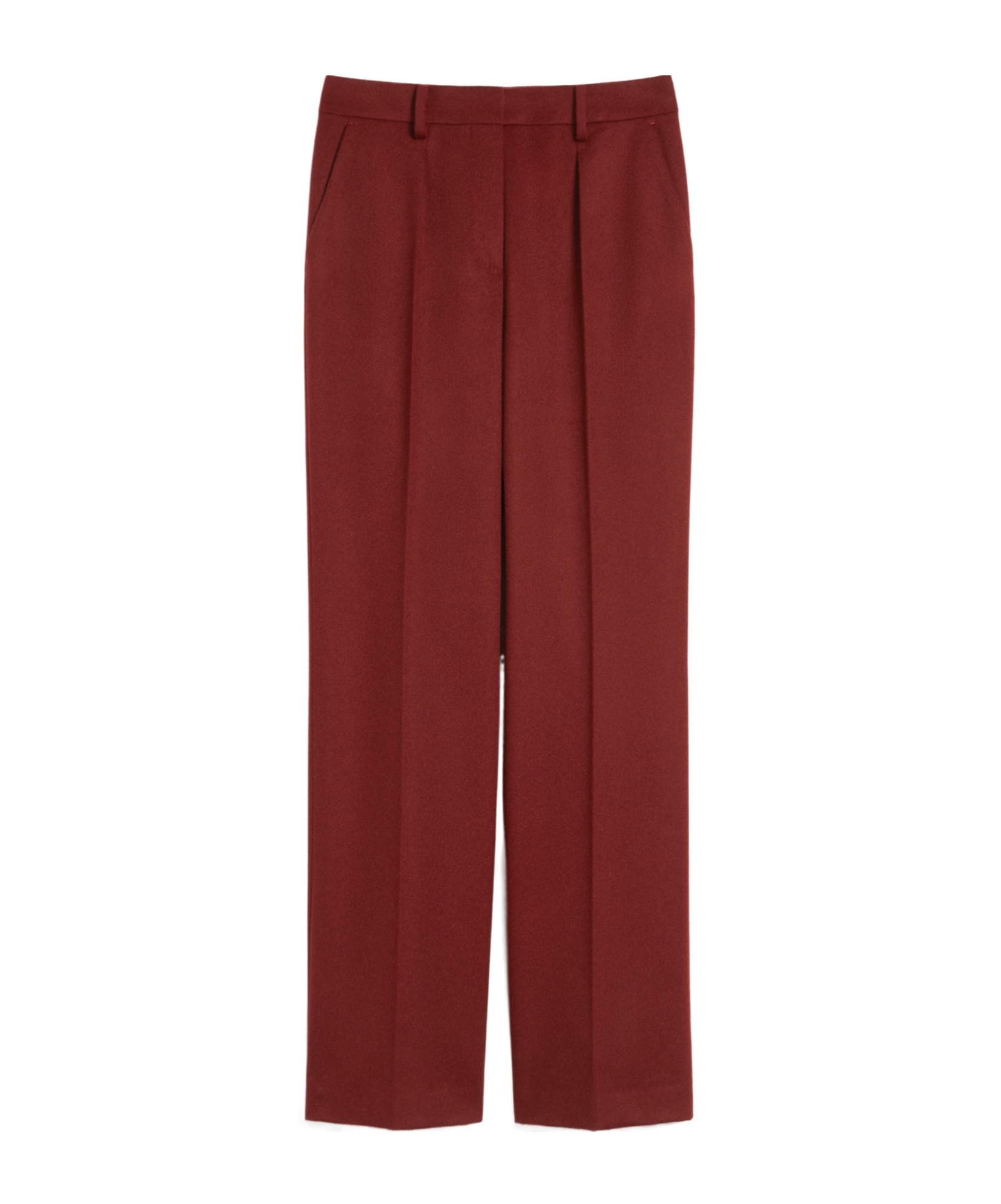 Max Mara Menswear-style Camel Trousers In Red
