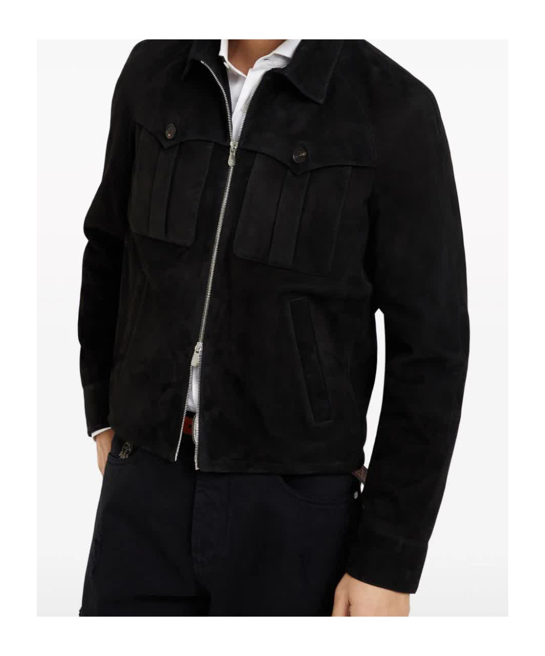 Brunello Cucinelli Straight Hem Zipped Jacket In Black