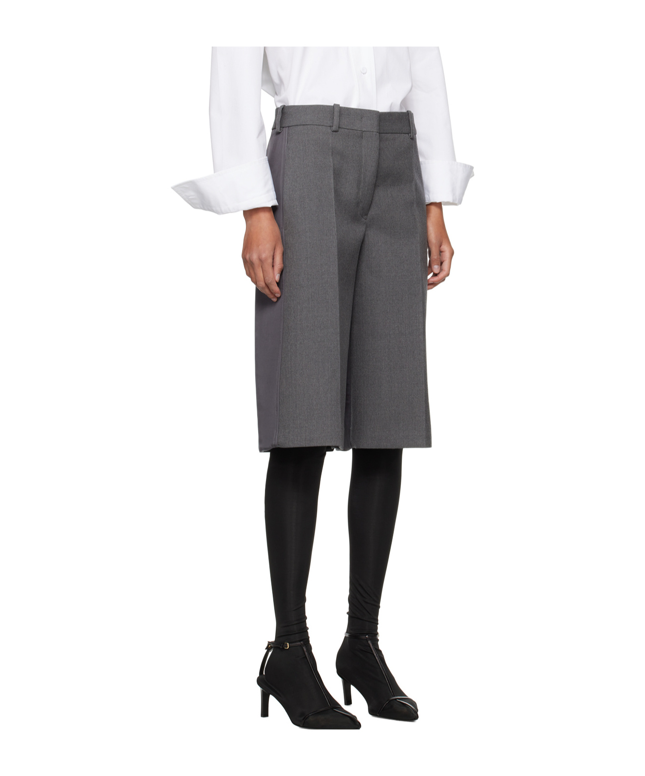 Jil Sander Gray Layered Shorts In Black