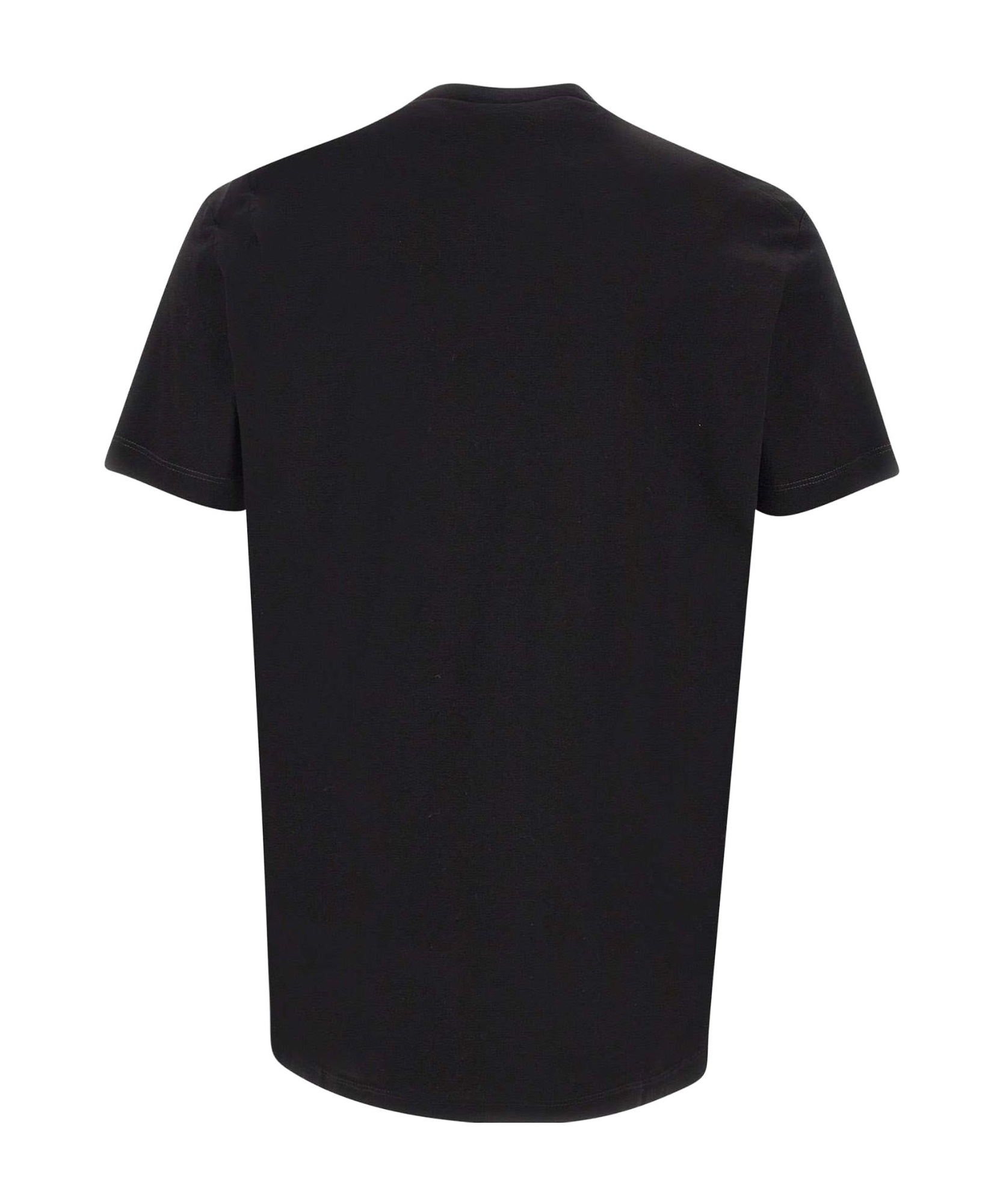 Dsquared2 Black Cotton T-shirt With Logo Patch In Black