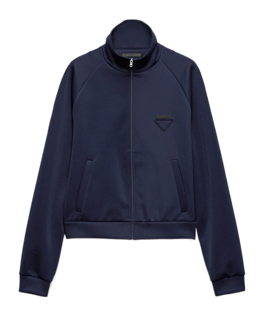 Prada Technical Fabric Cardigan In Blue