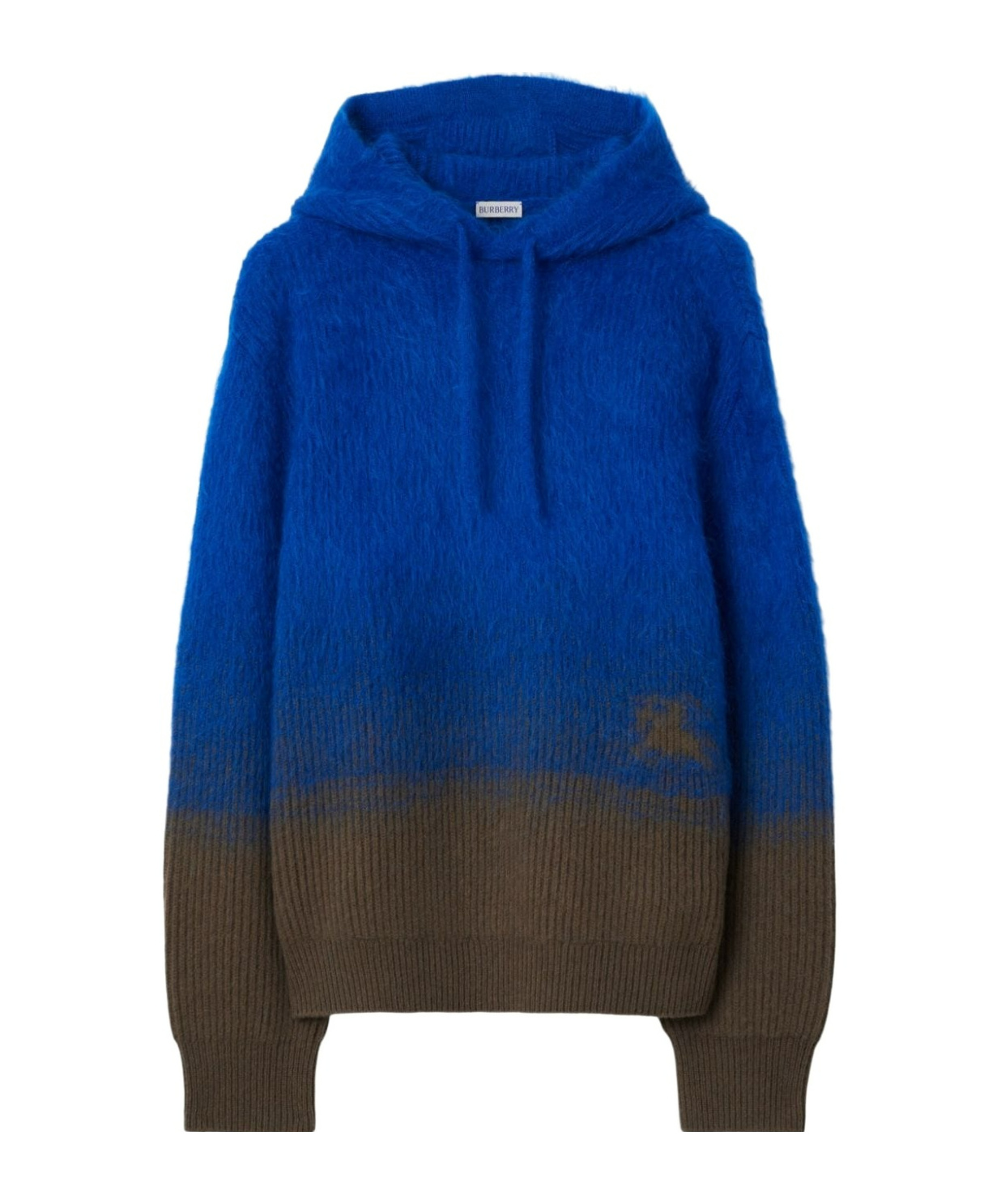 Burberry Wool Mohair Blend Hoodie In Blue