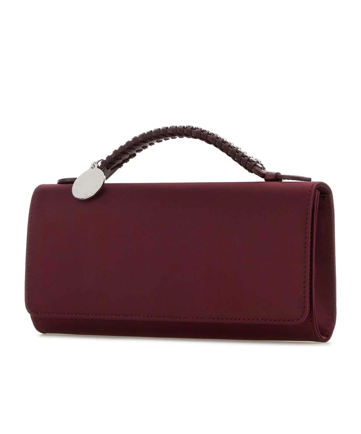 Stella Mccartney Burgundy Satin Falabella Handbag In Red