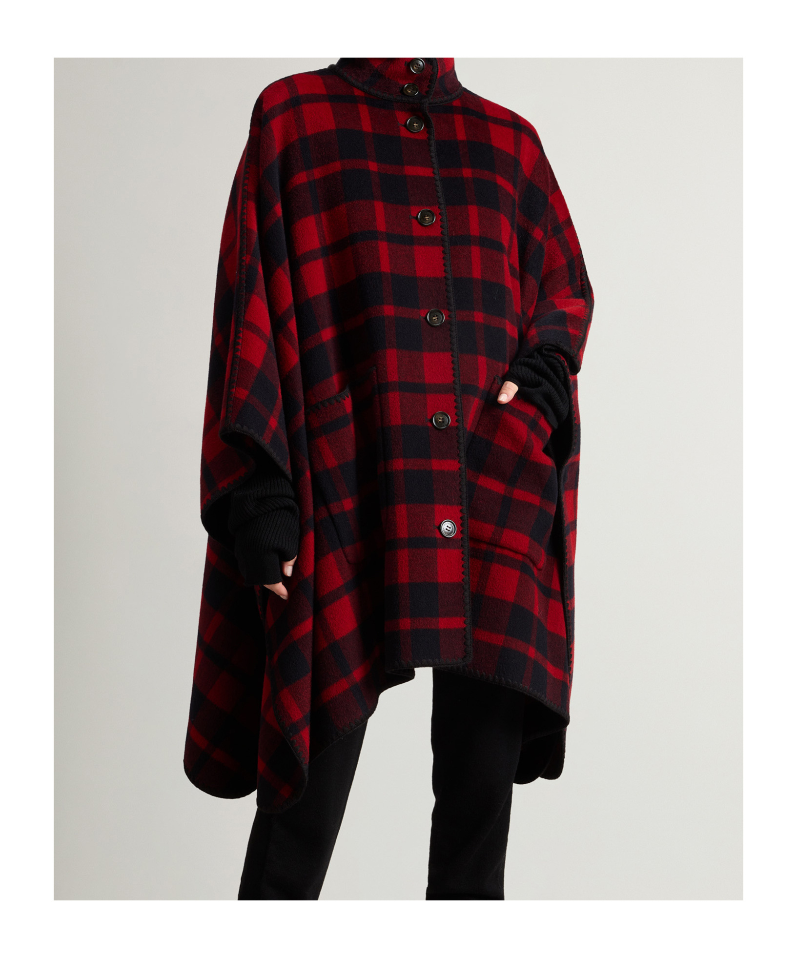Woolrich Blanket Cape In Black