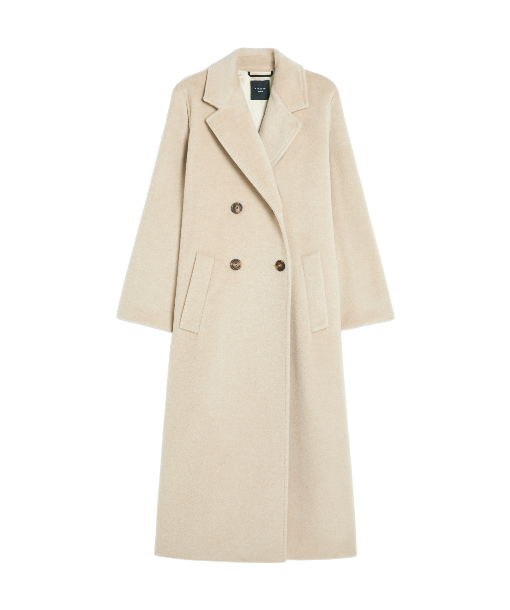 Weekend Max Mara Double-breasted Wool Coat In Nude