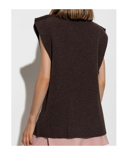 Marni Turtleneck Knit Vest In Black