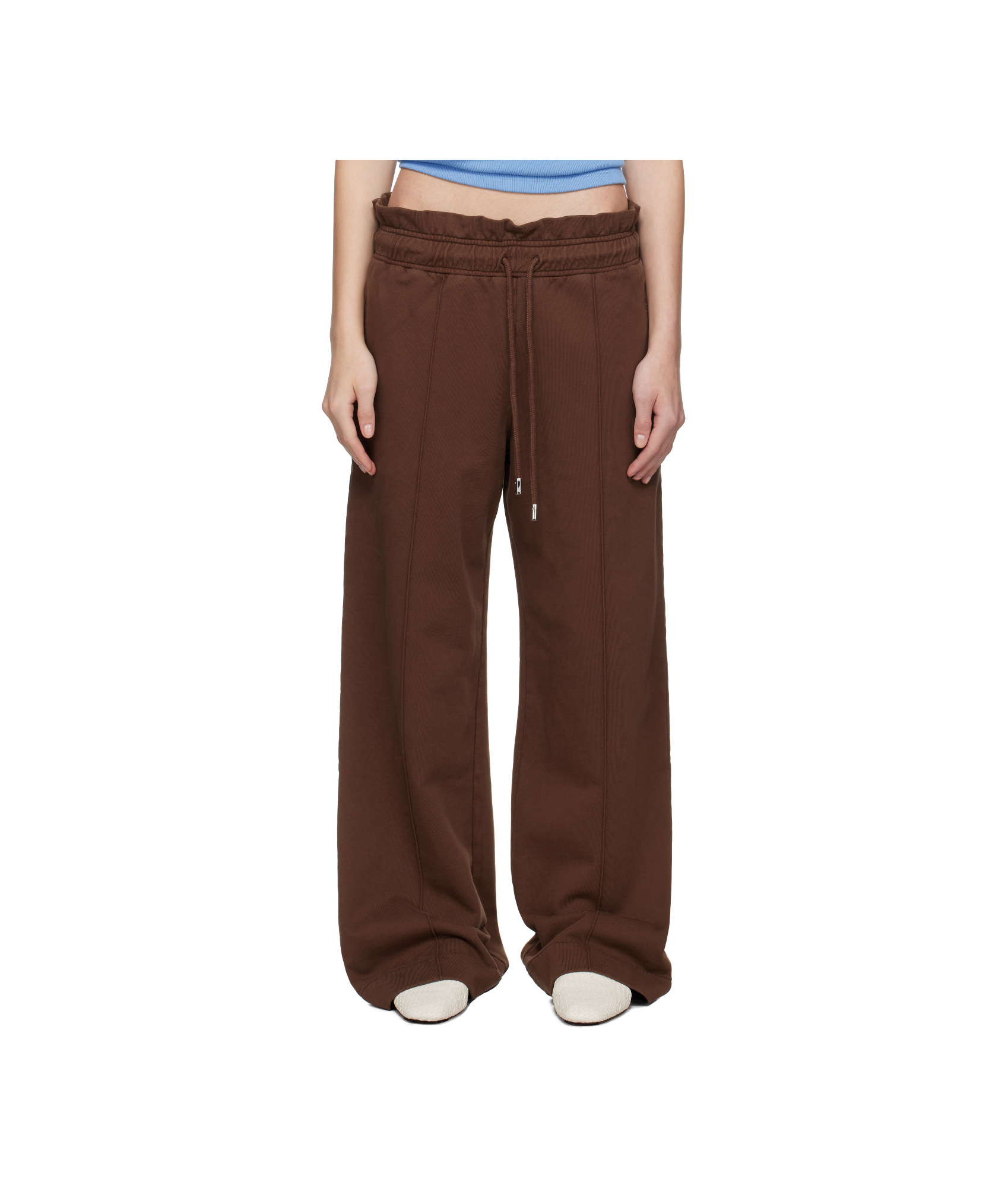 Jw Anderson Brown Gathered Waist Track Pants