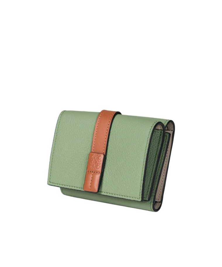 Shop Loewe Trifold Wallet In Green