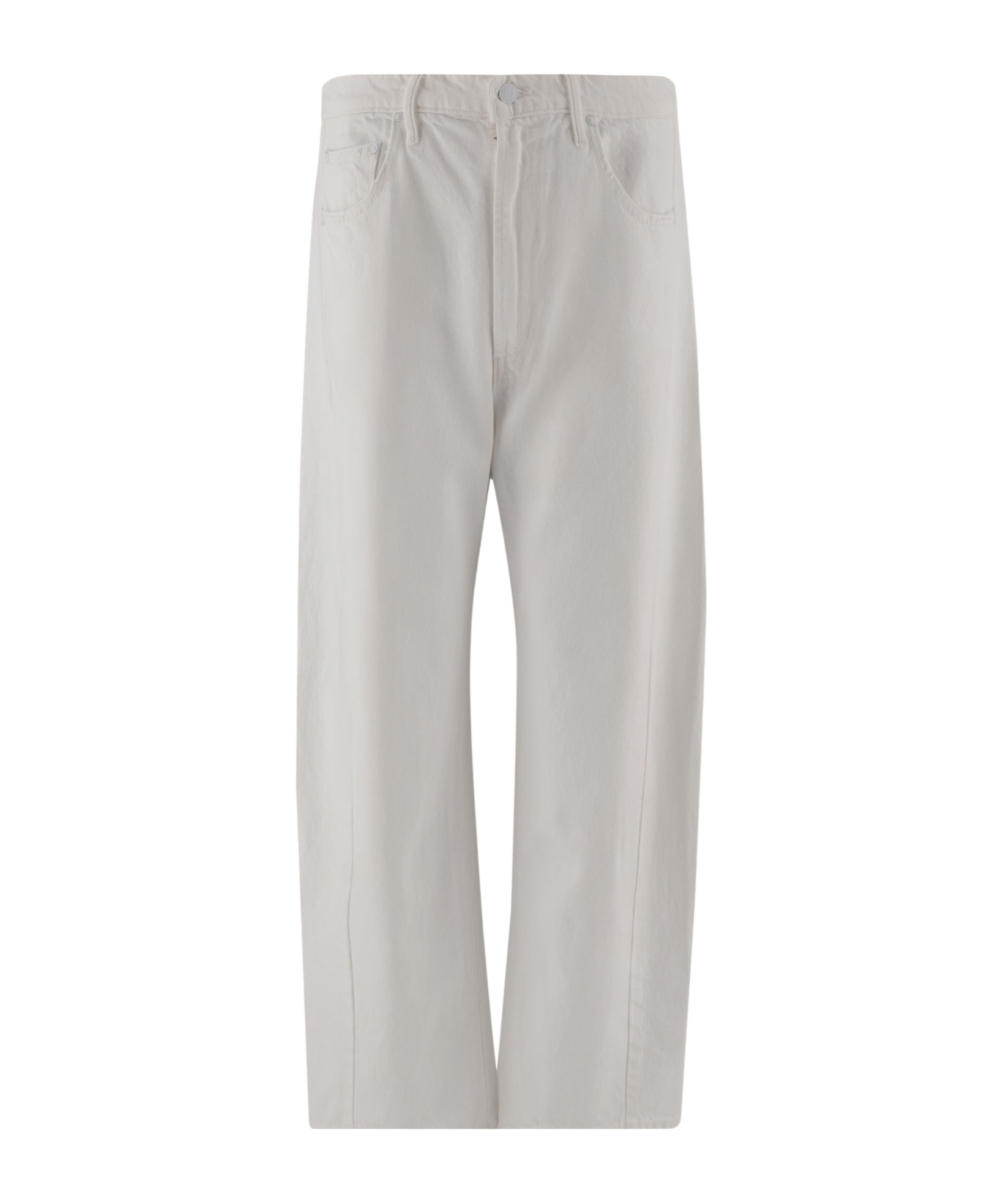 Mother Wide Leg Cotton Denim Jeans In Gray