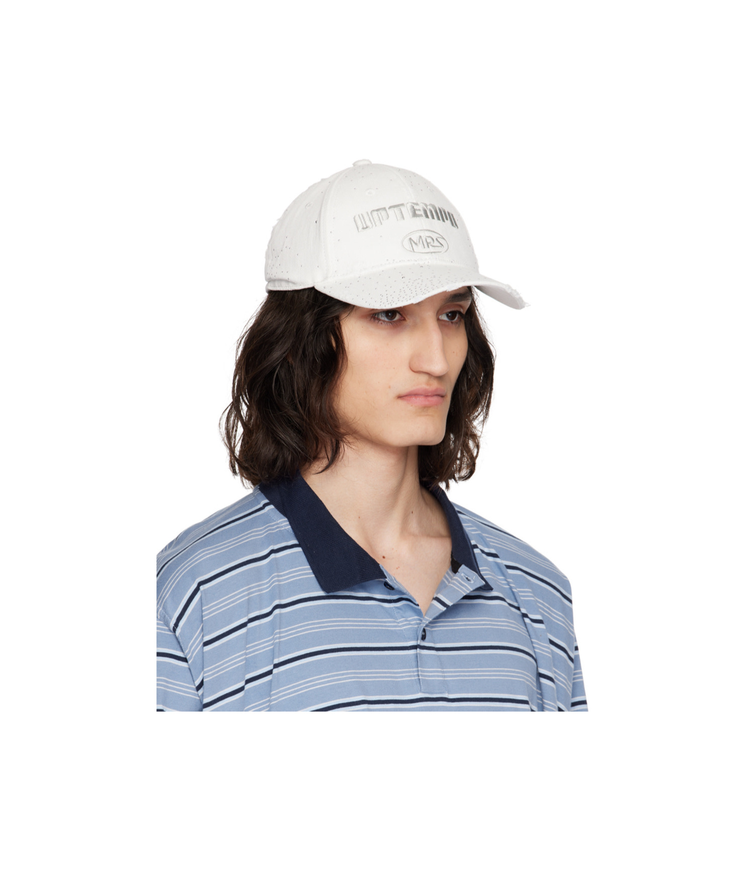 MARTINE ROSE ROLLED DISTRESSED CAP