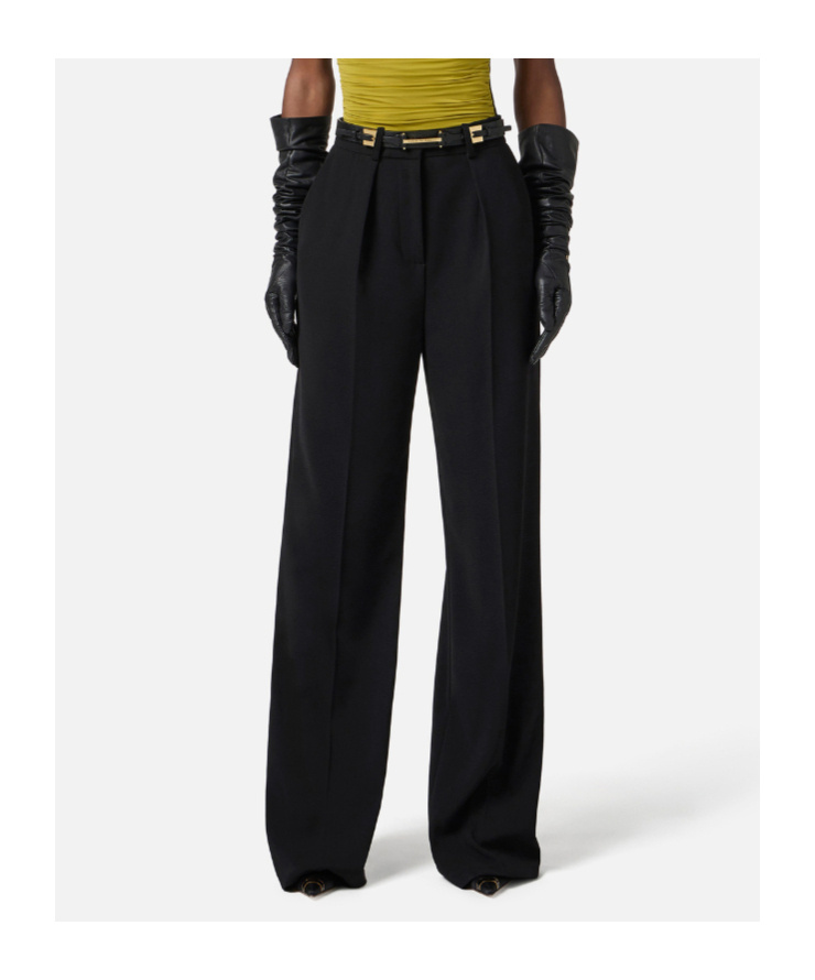 Elisabetta Franchi Straight-leg Tailored Trousers In Black