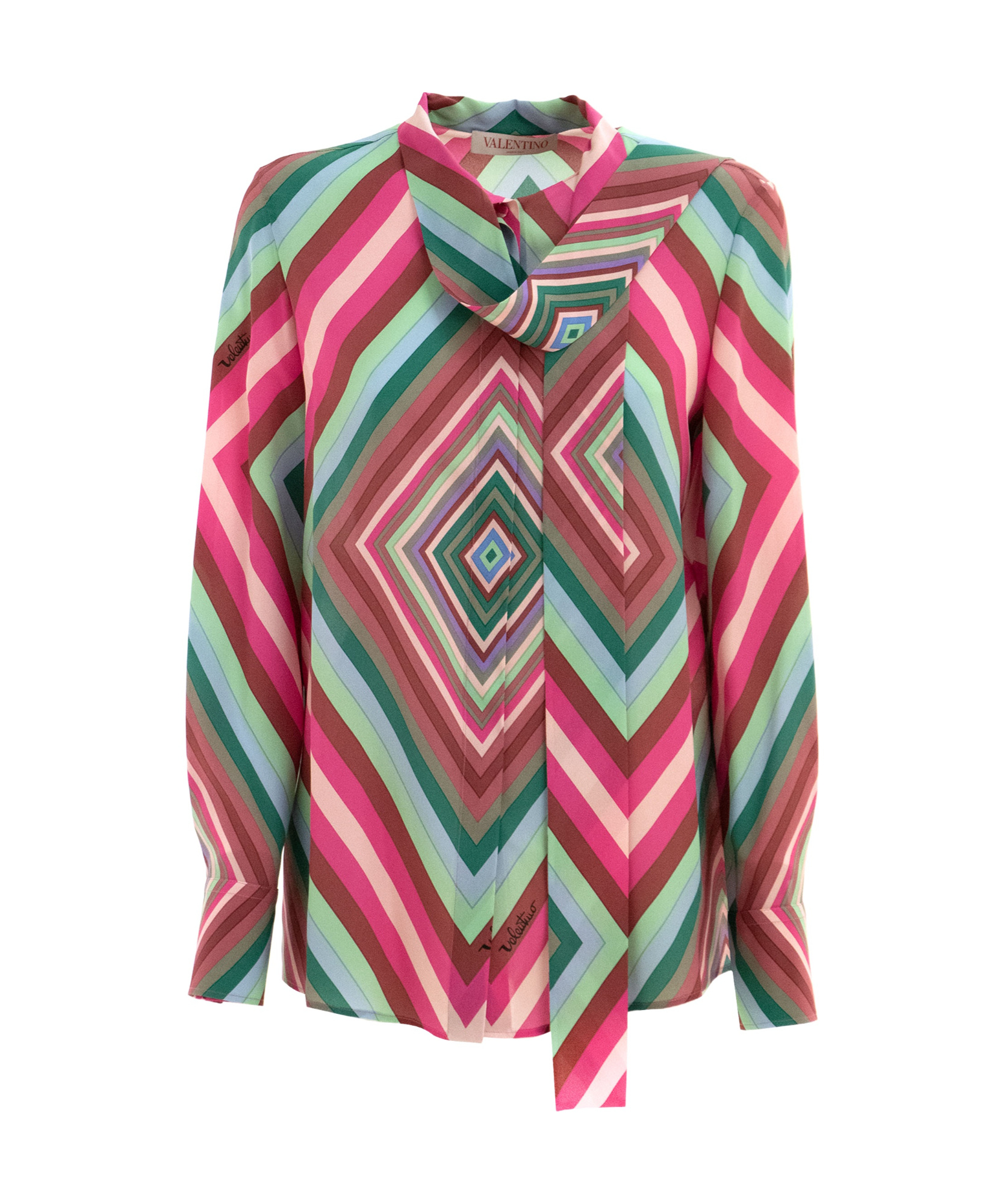 Valentino Women's Printed Crepe Shirt In Red