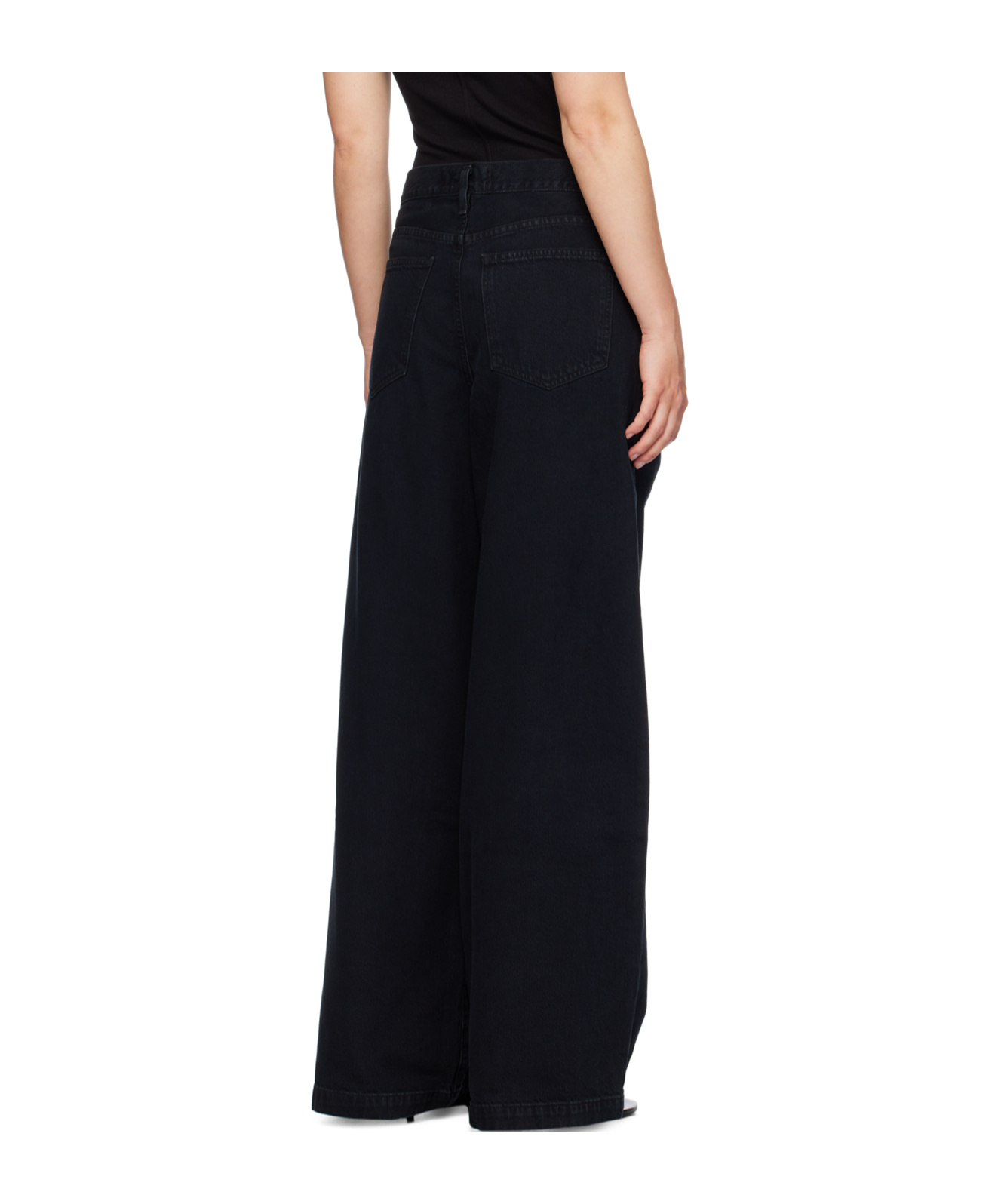Agolde Ellis Wide-leg Jeans In Black