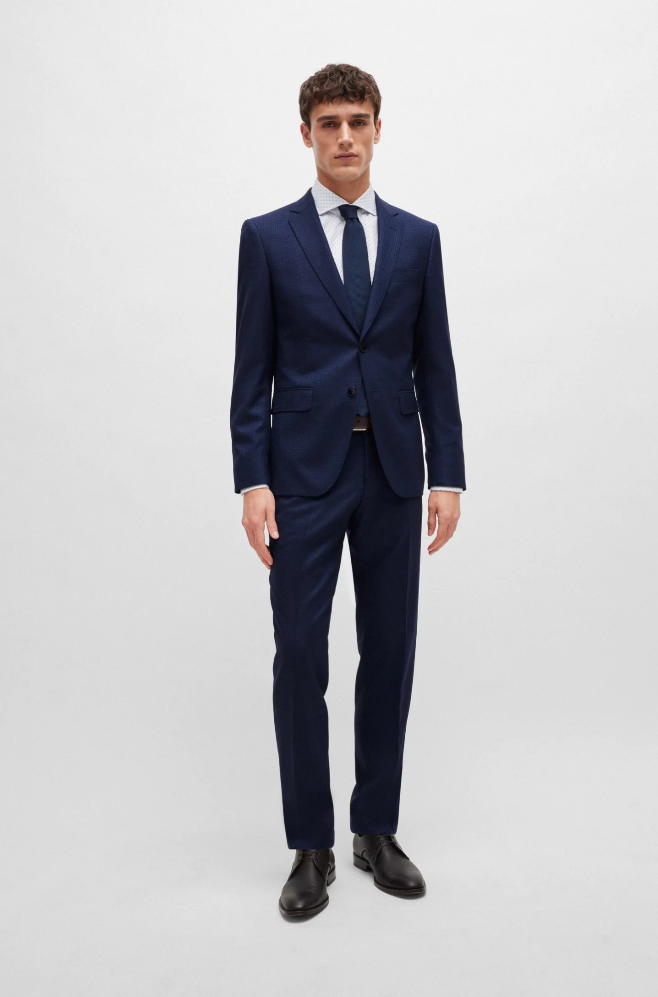 Hugo Boss Long-sleeved Single-breasted Suit Set In Black