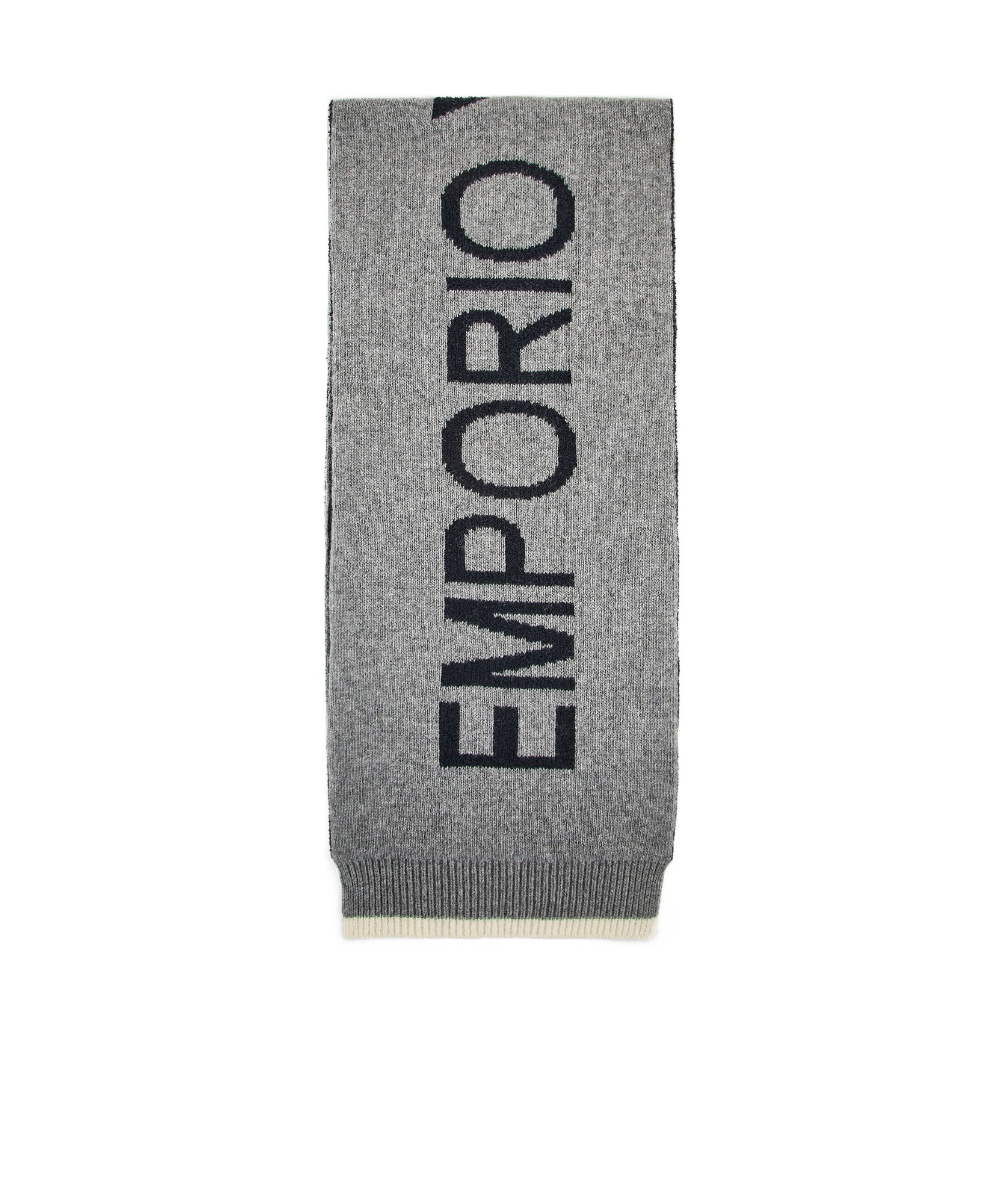 Emporio Armani Wool Scarf In Grey