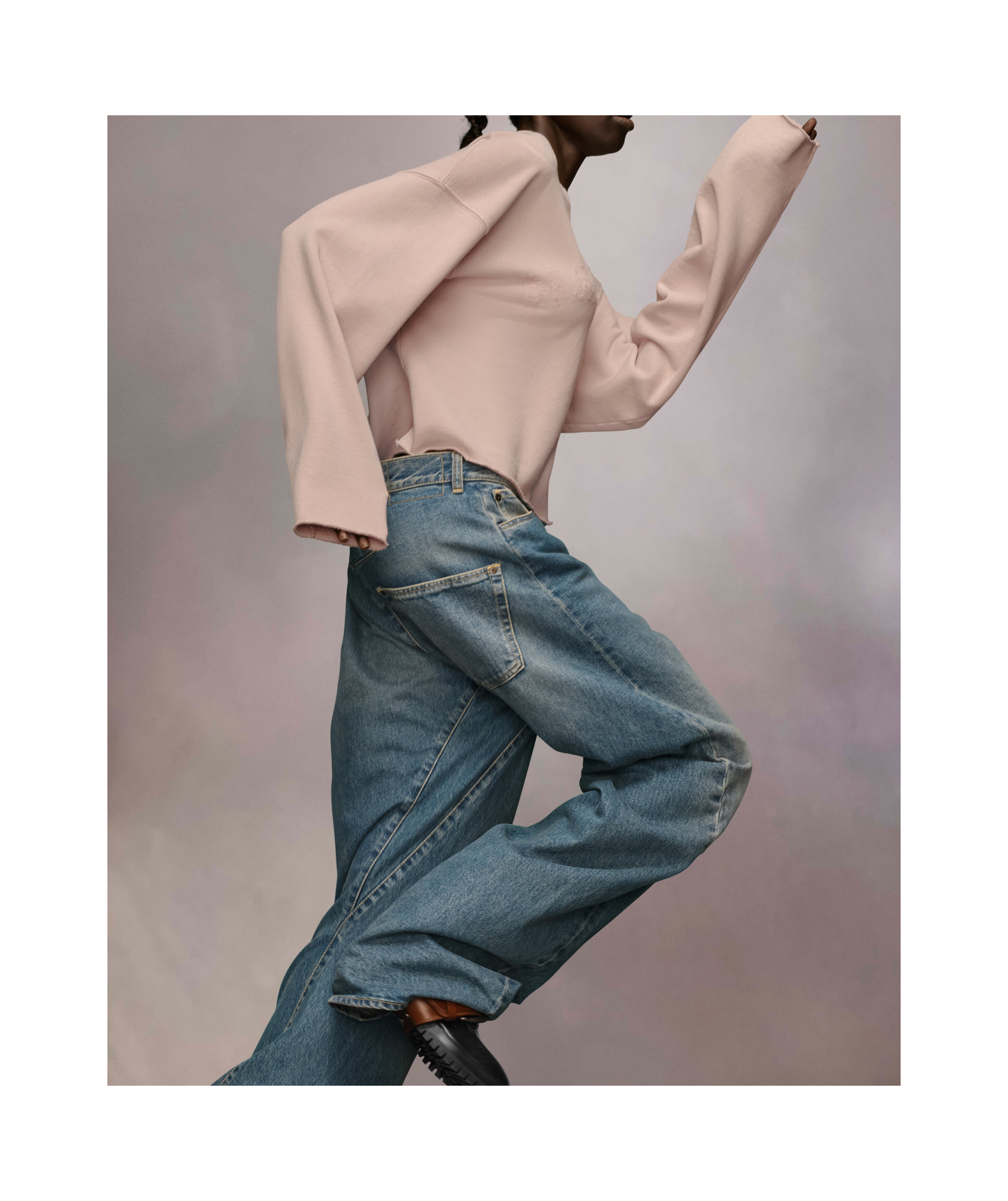 Maison Margiela Firm Fleece Sweatshirt Woman Powder In Neutral