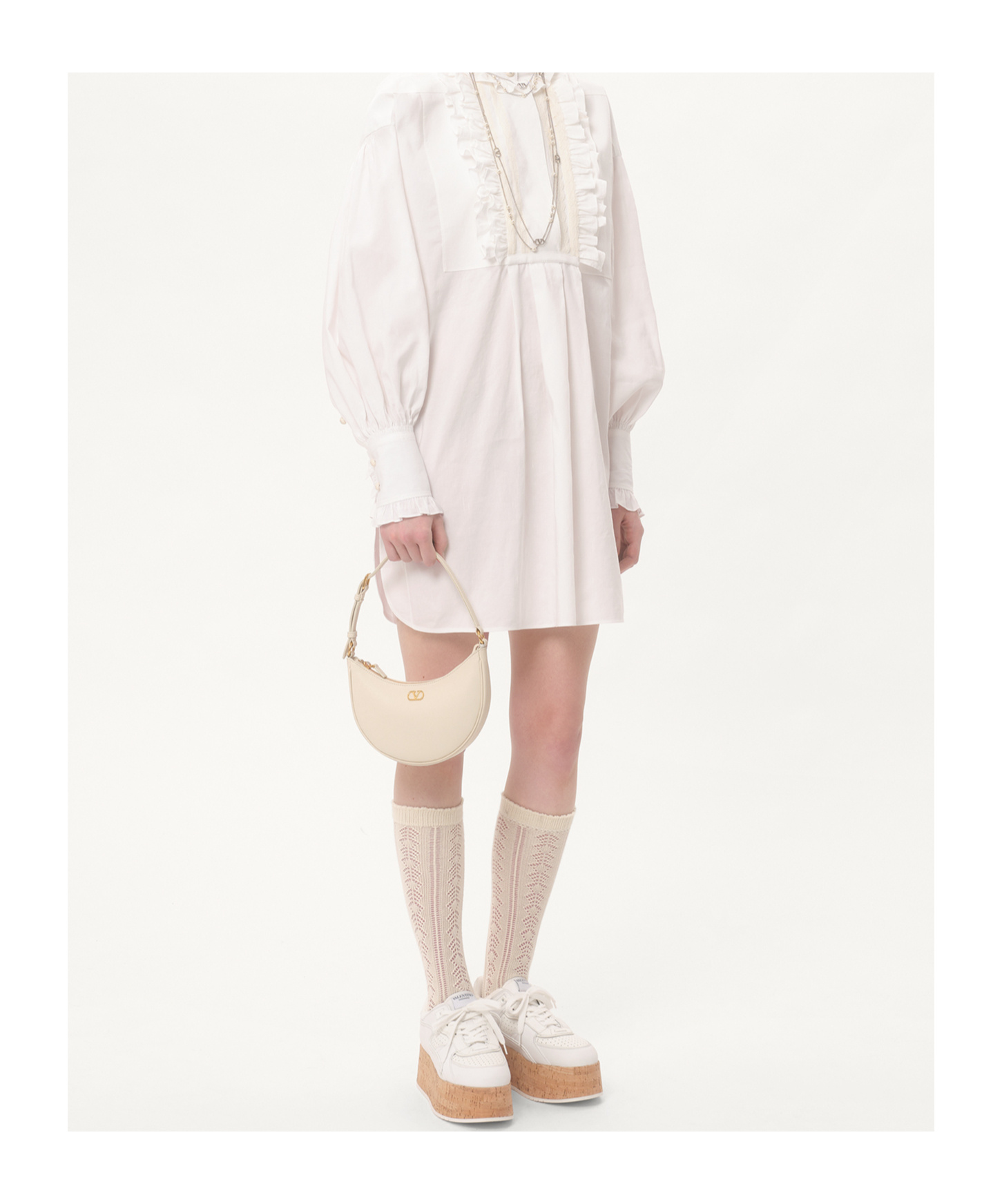 Valentino Vlogo Signature Mini Leather Hobo Bag In Nude