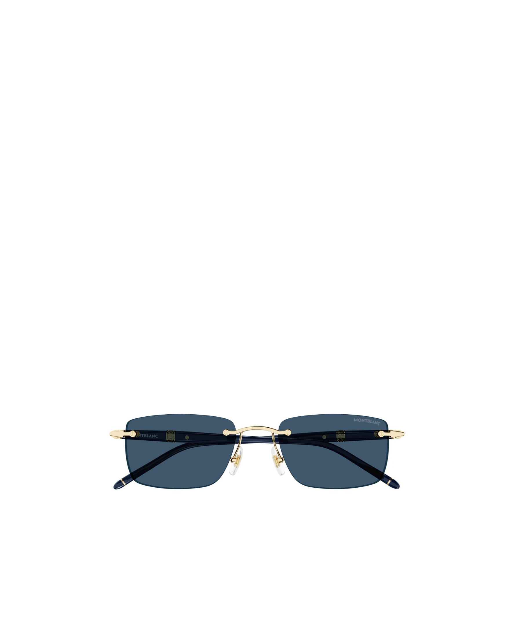 Montblanc Meisterstück Rectangle-frame Sunglasses In Blue