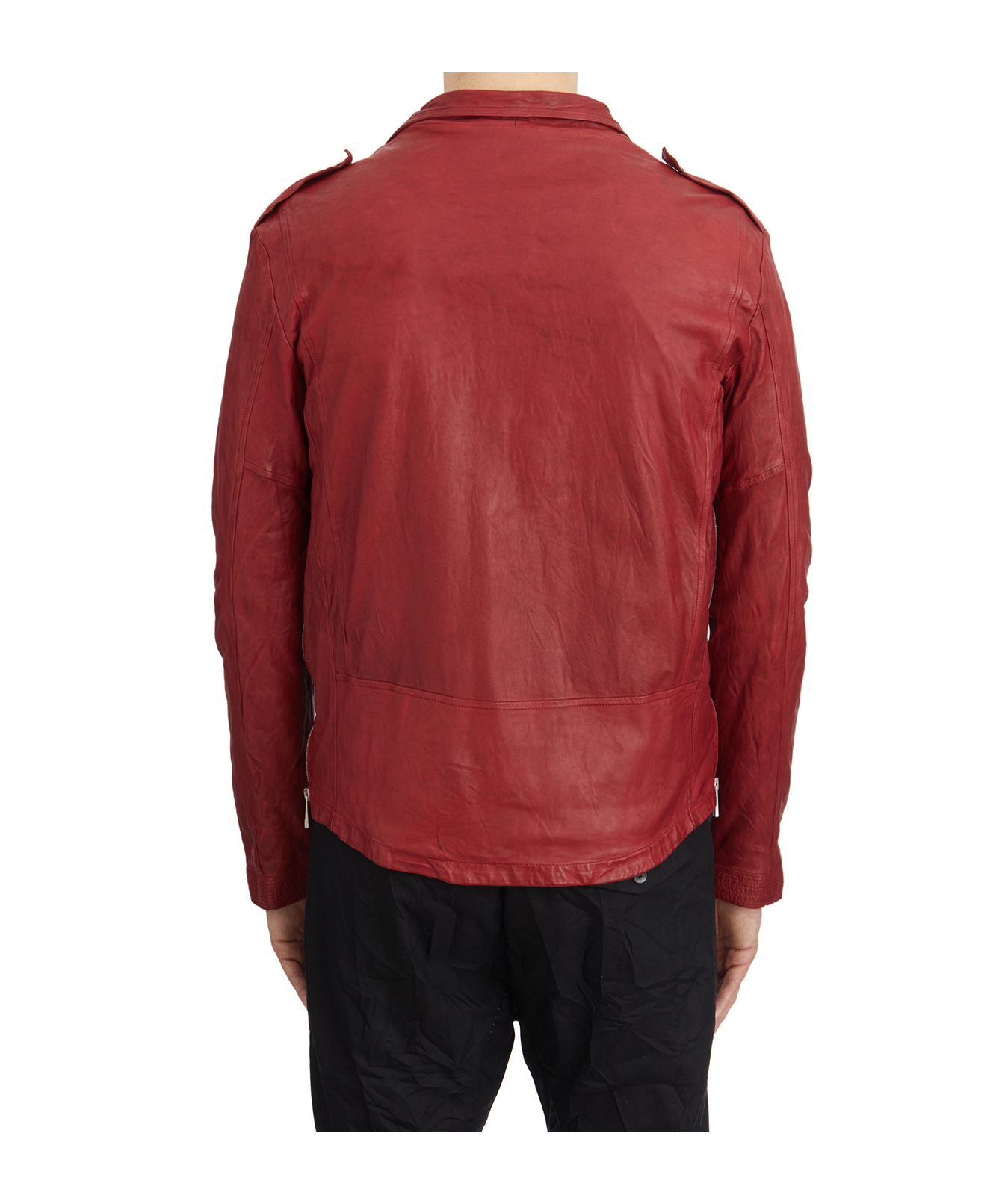 Giorgio Brato Leather Biker Jacket In Black