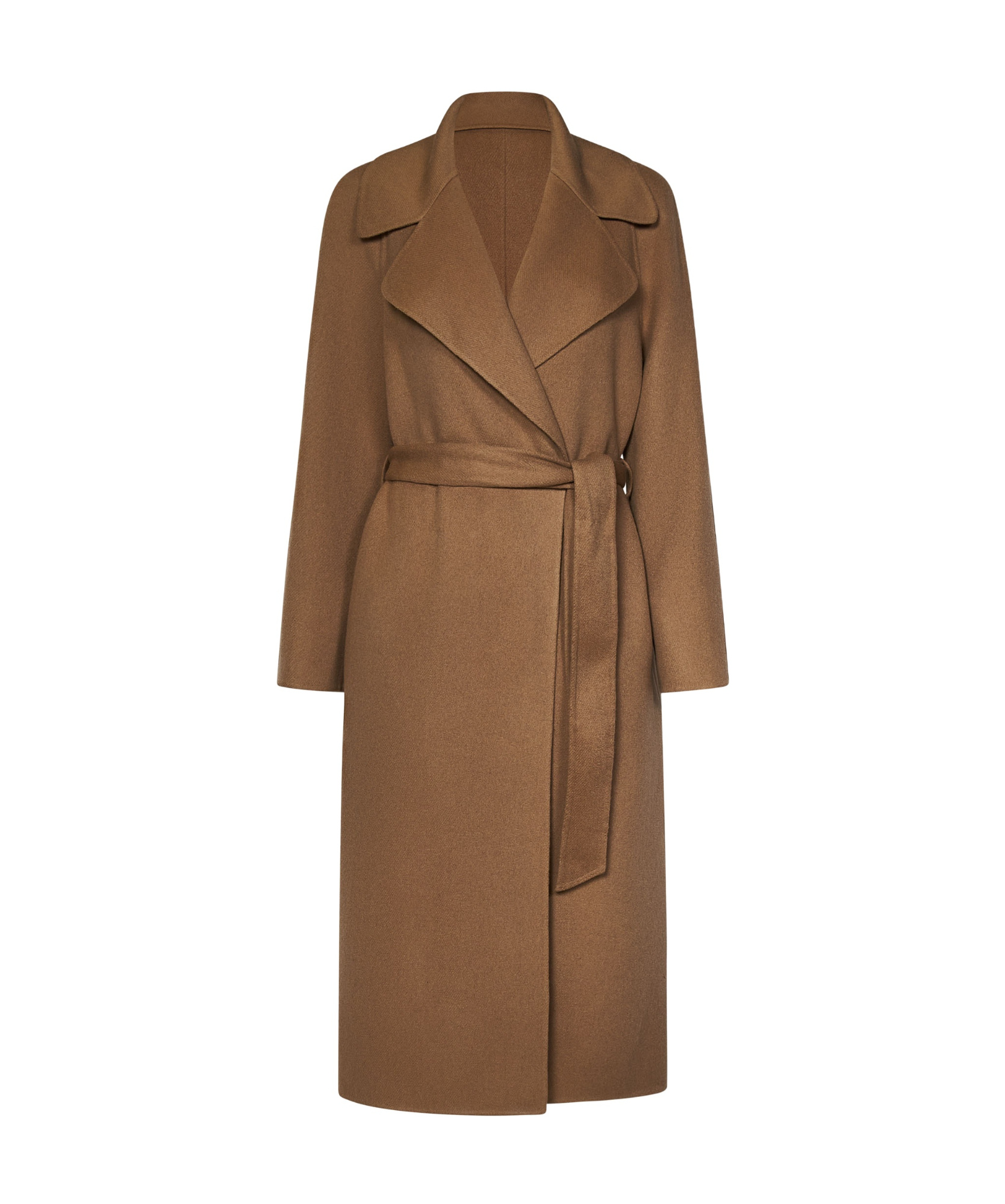 Polo Ralph Lauren Camel Cashmere Coat With Wide Lapels In Brown