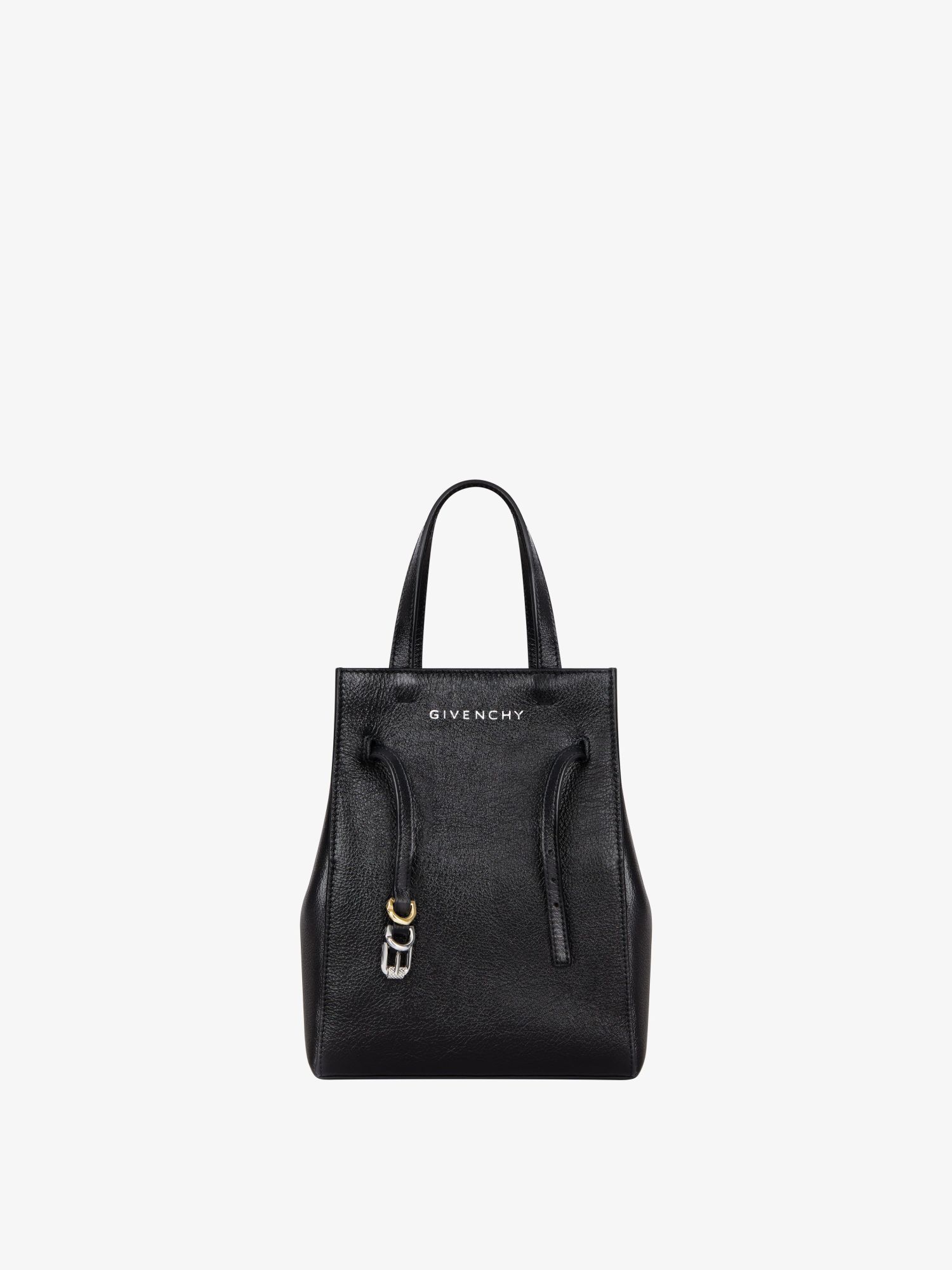 Givenchy Mini Voyou Grained Leather Tote Bag In Black
