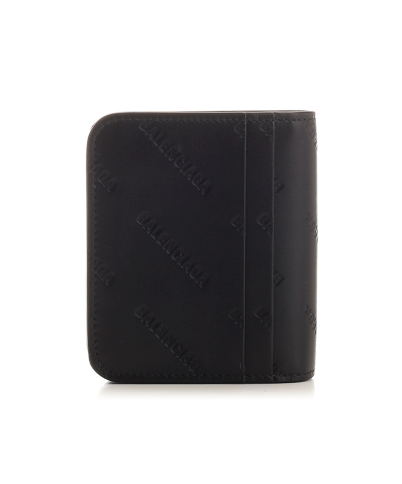Balenciaga Logo-debossed Leather Wallet In Black