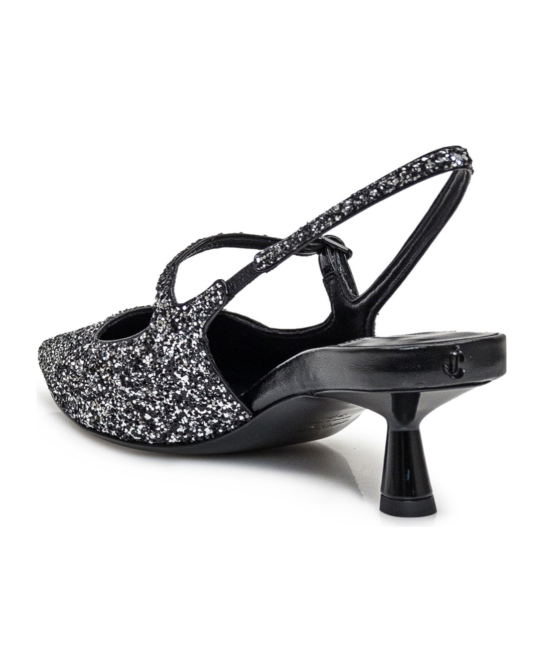 Jimmy Choo Sparkling 45mm Pointed Toe Slingback Pumps In Black