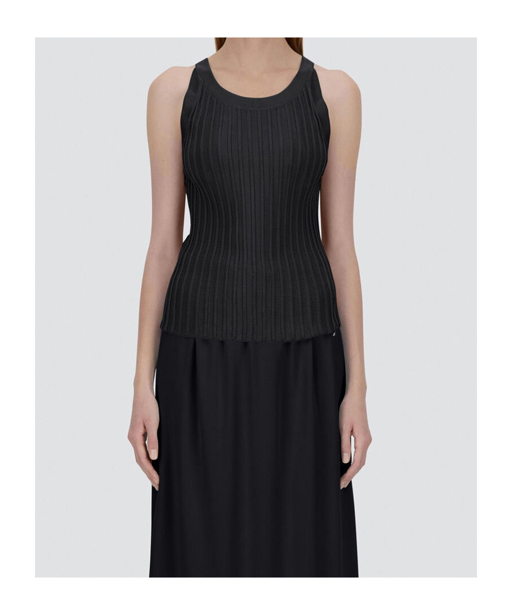Herno Ribbed Vest In Black