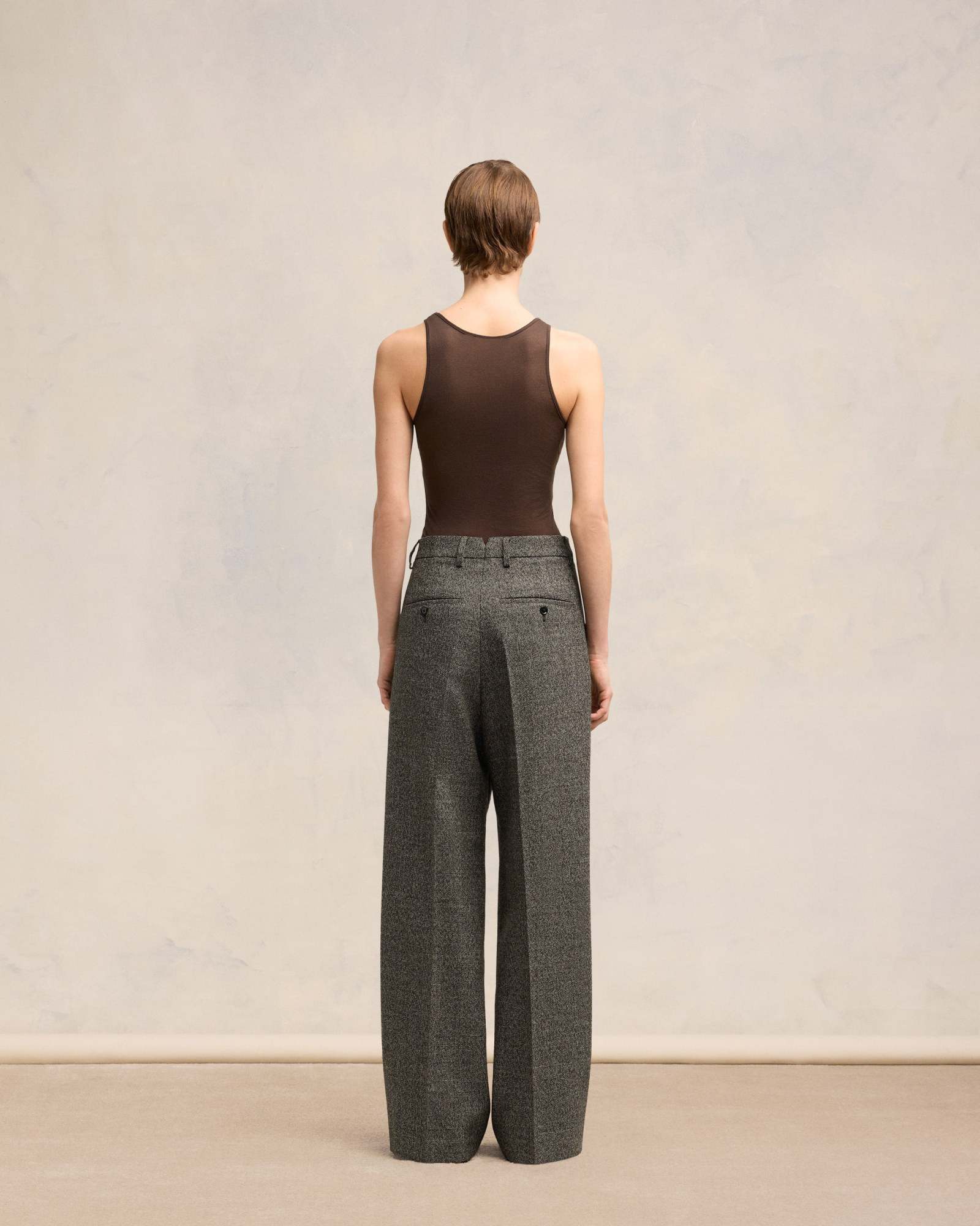 Ami Alexandre Mattiussi Large Fit Trousers Brown In Green