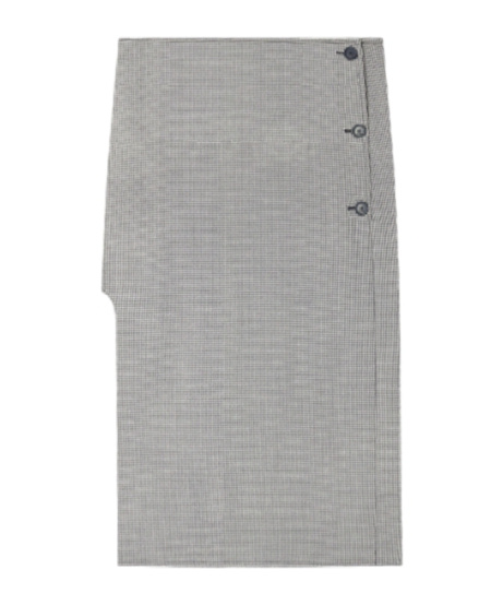 Courrèges Twill Houndstooth Skirt In Gray