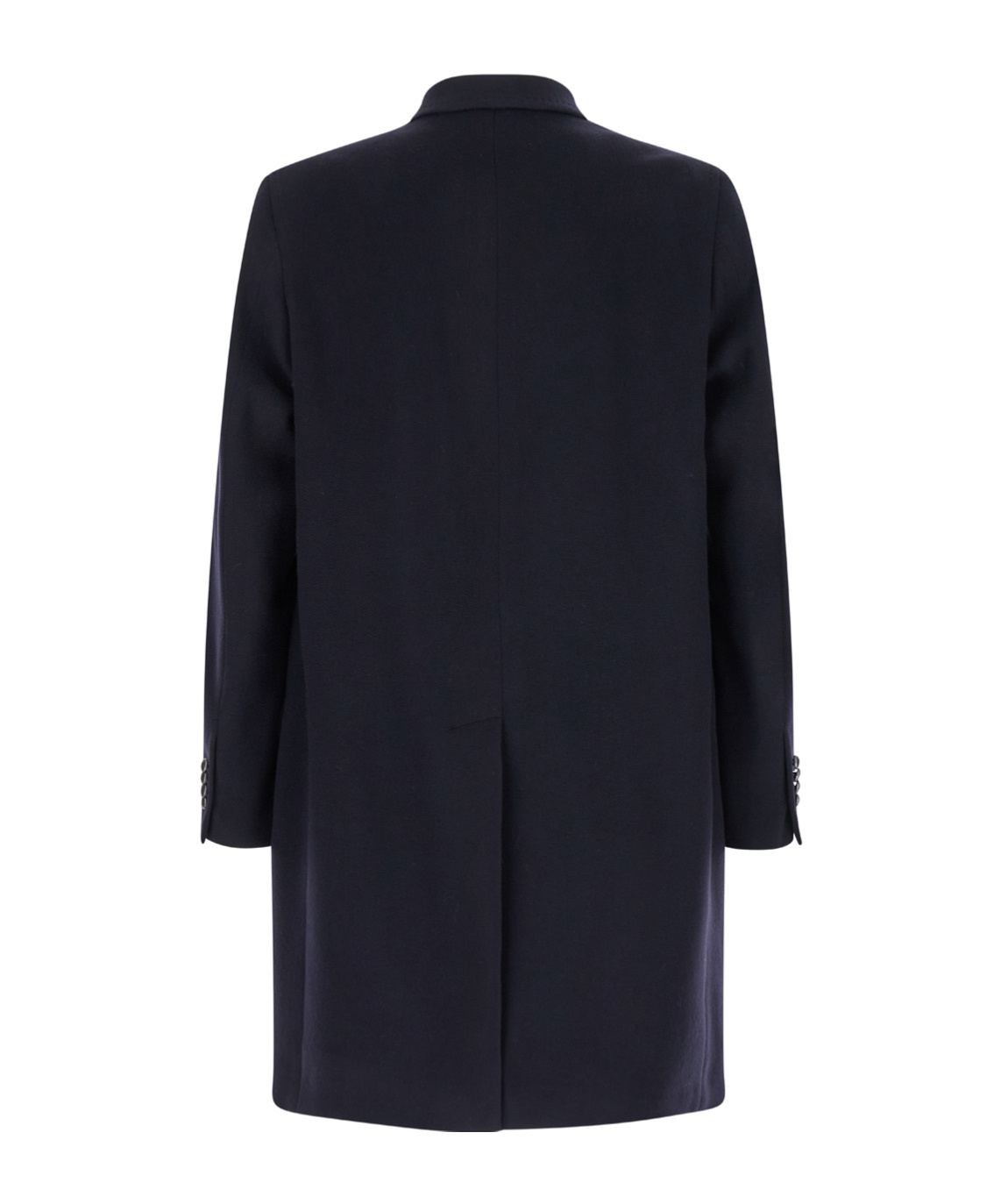 Tagliatore Blue Single-breasted Coat With Logo Pin In Black