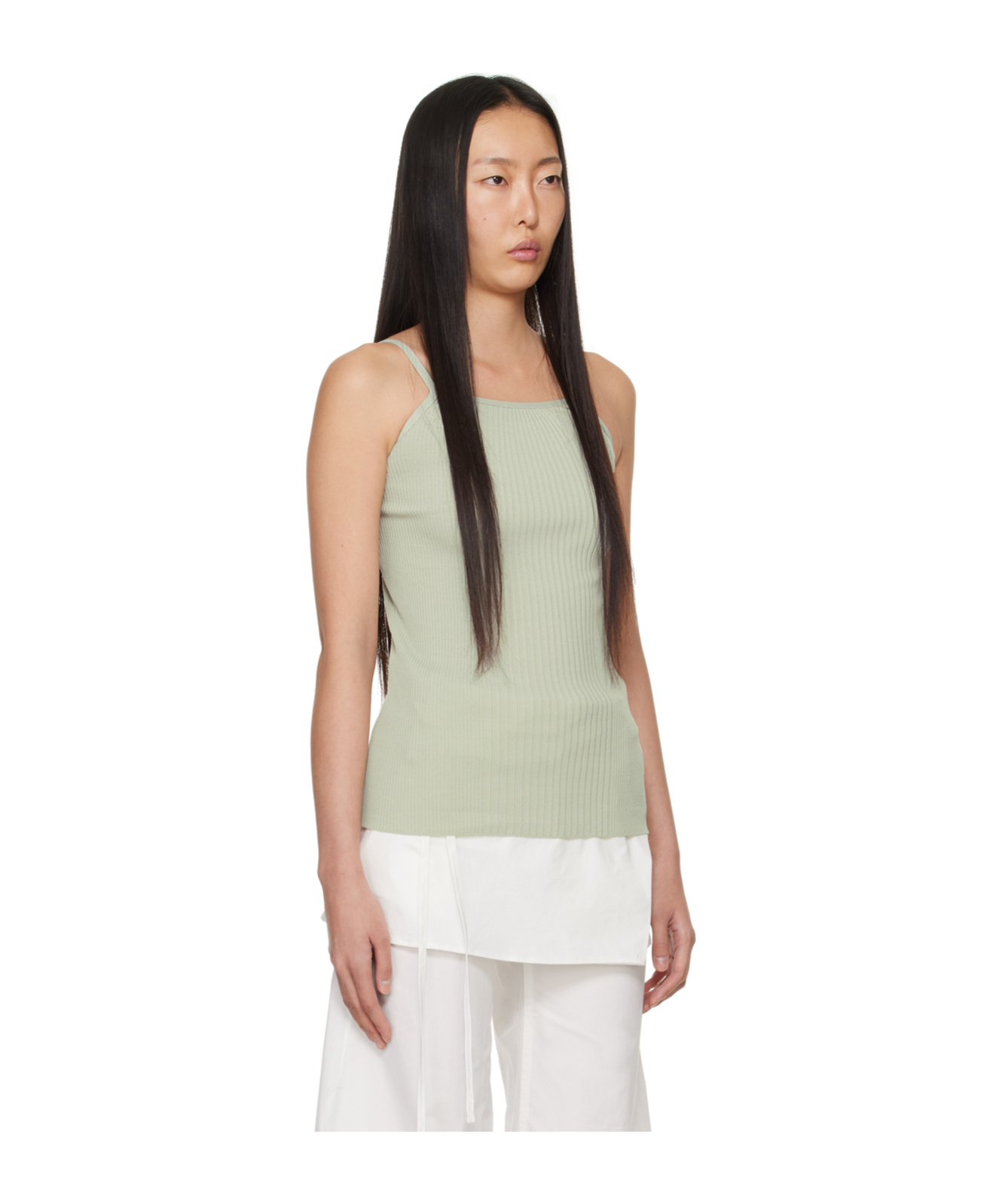 Low Classic Ribbed Knit Tank Top In White