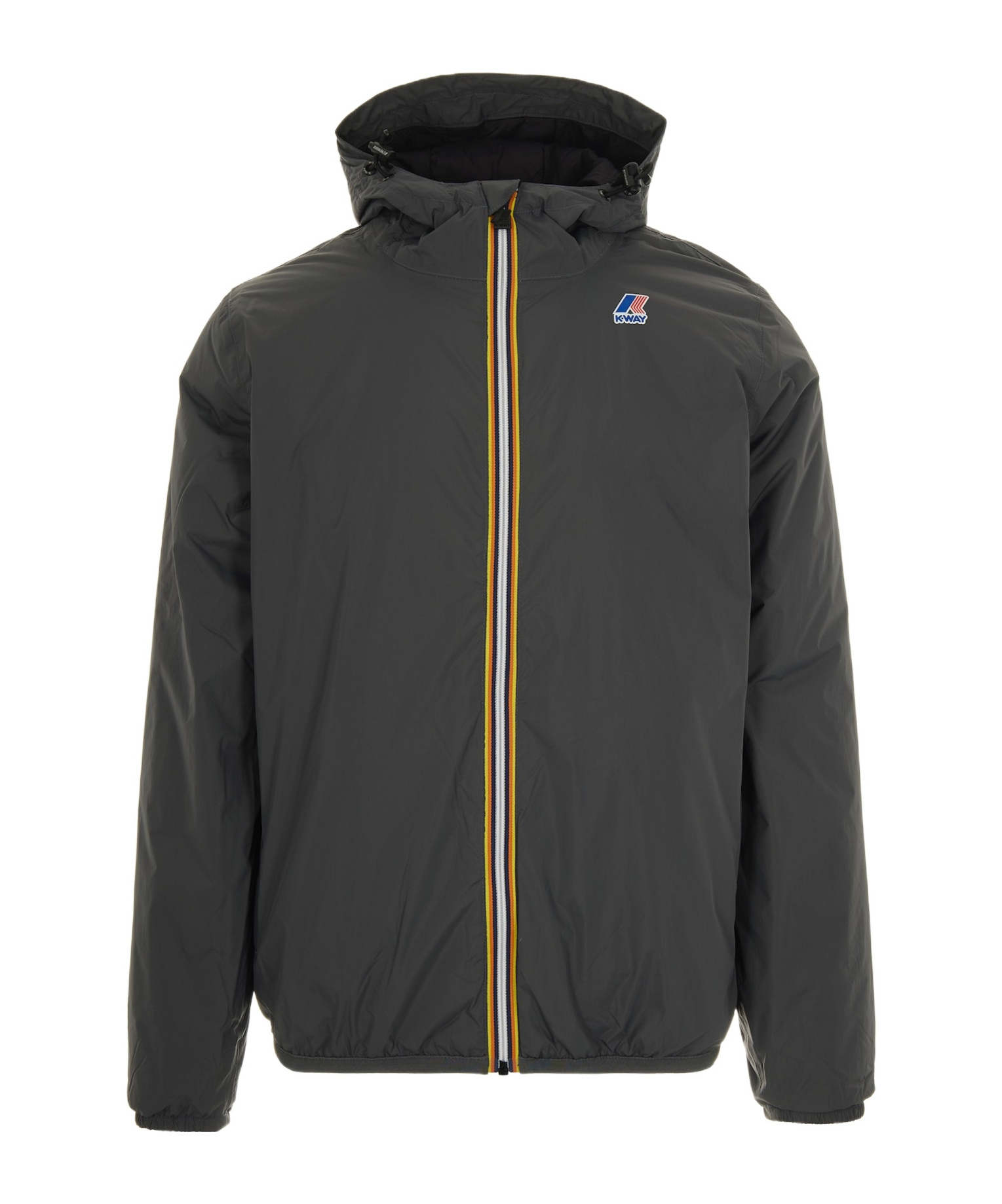K-way Hooded Cotton Jacket In Black