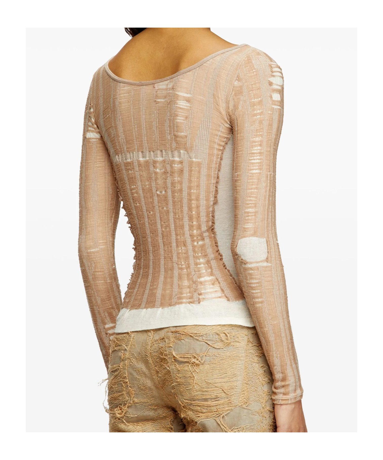 Diesel M-calai Long Sleeve Jersey In Nude