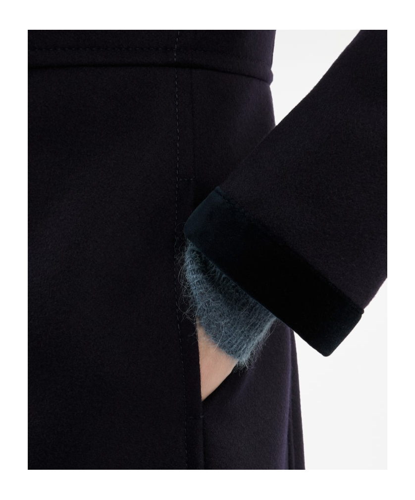 Fay Romantic Coat In Black In Soft Wool Blend Fabric In Black
