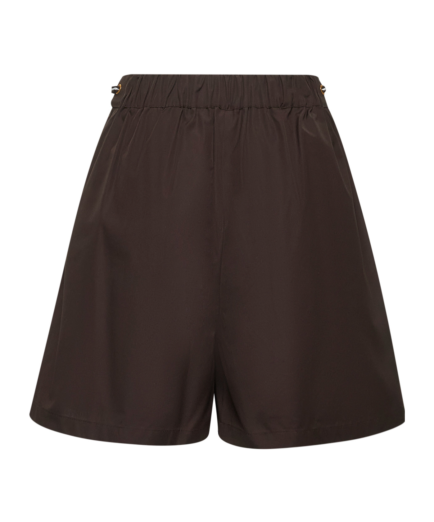 Max Mara Brown Cotton Shorts With Relaxed Fit In Black