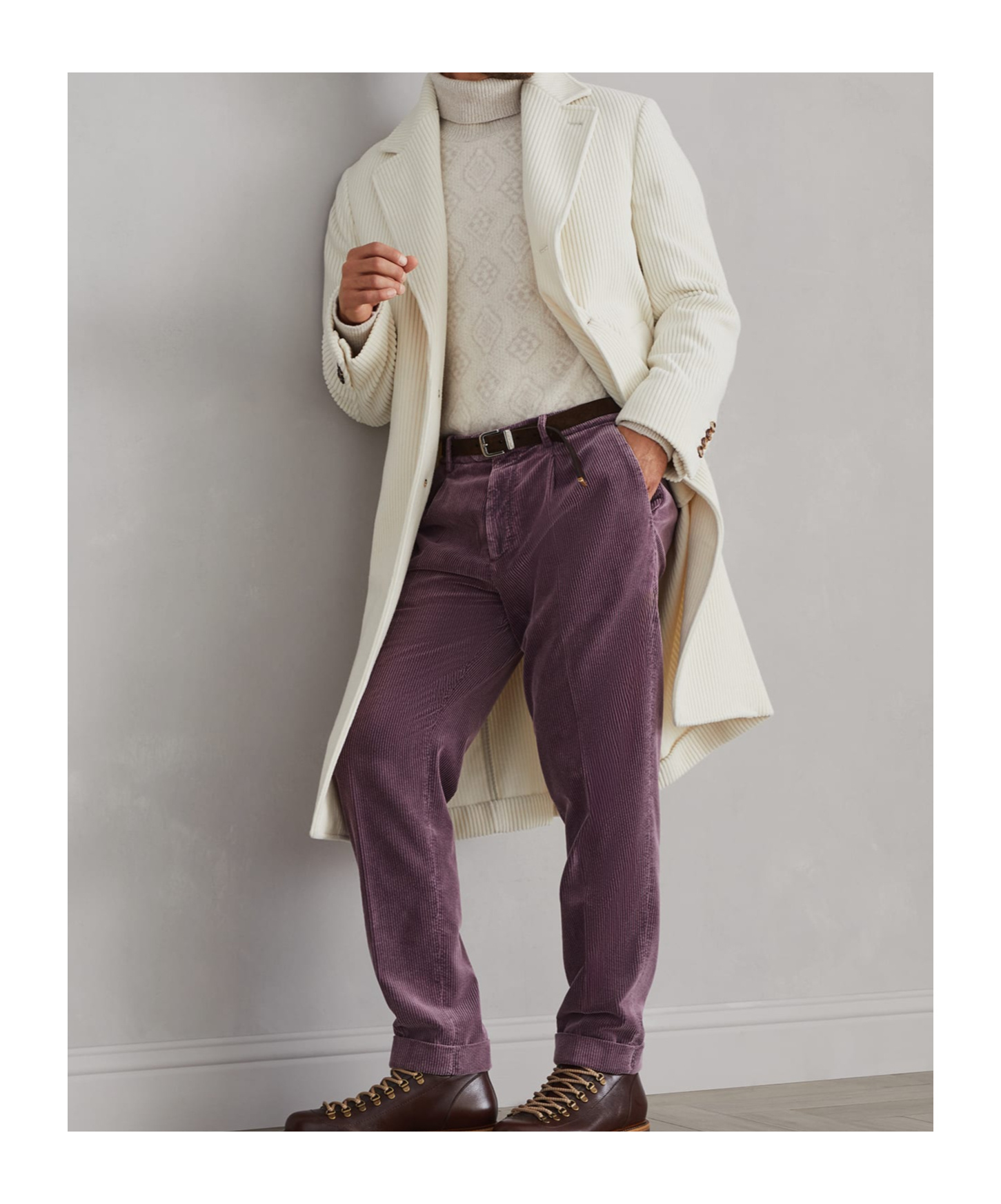 Brunello Cucinelli Long Ribbed Cashmere Coat In Multicolor