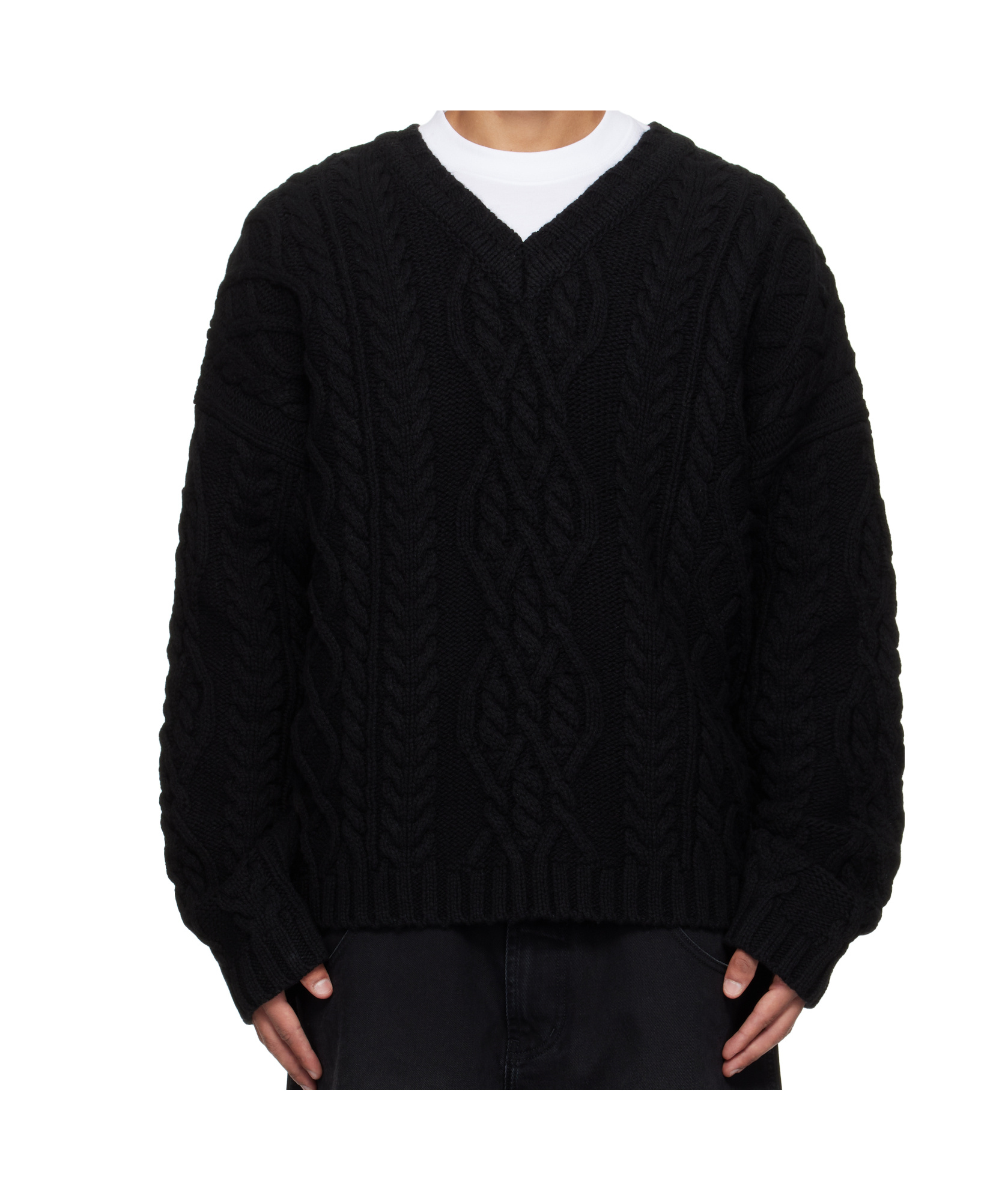 Vetements Cable-knit Sweater In Black
