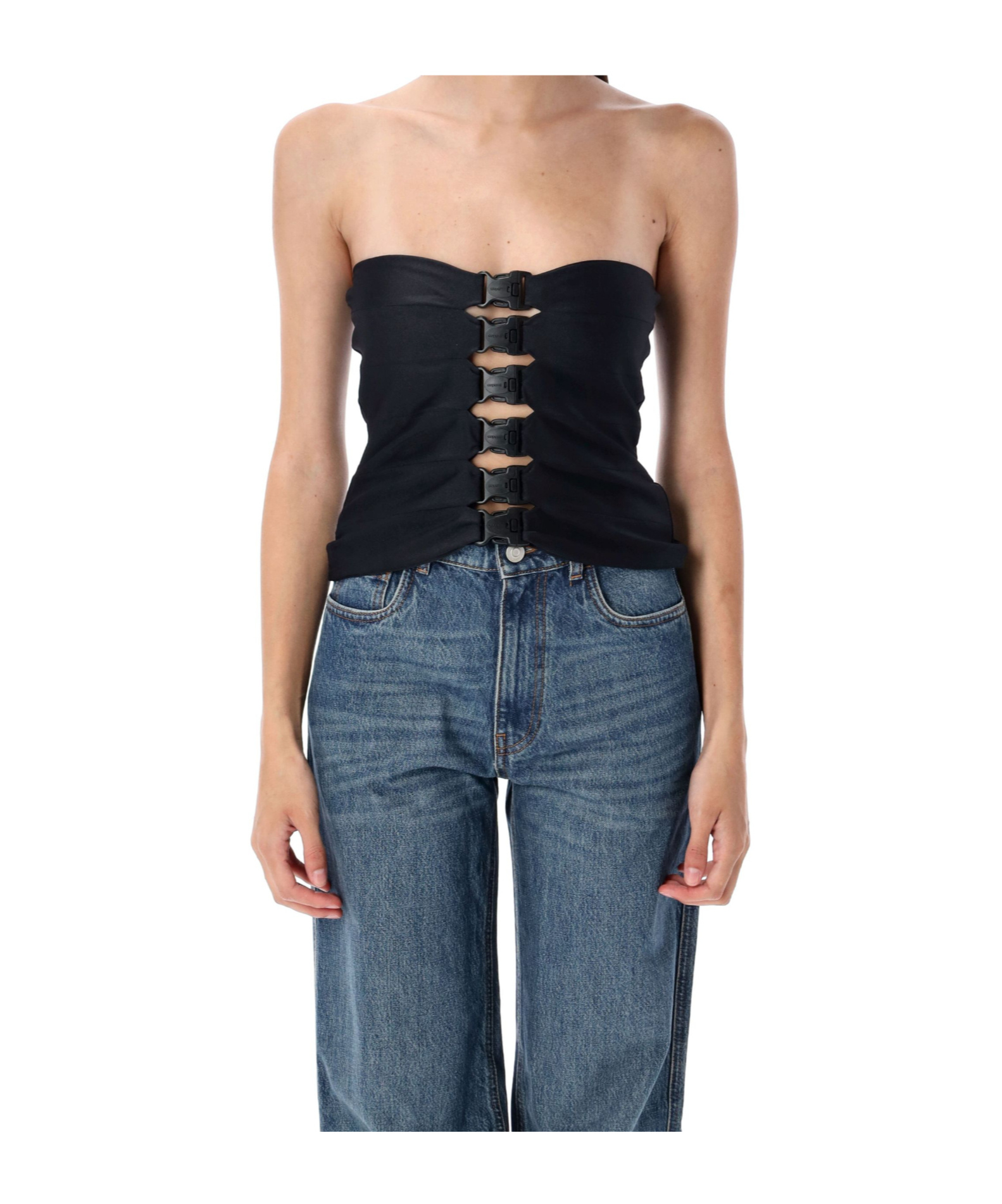 Coperni Multi-button Corset Top In Black