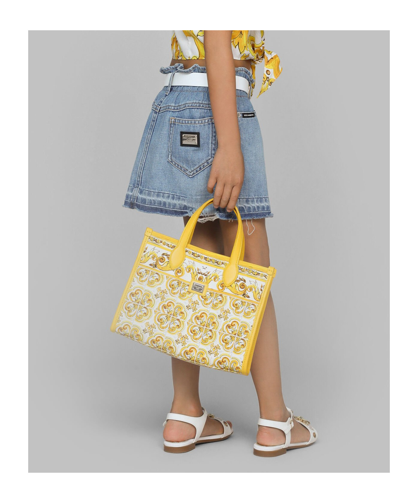 Shop Dolce & Gabbana Logo-plaque Denim Skirt In Blue