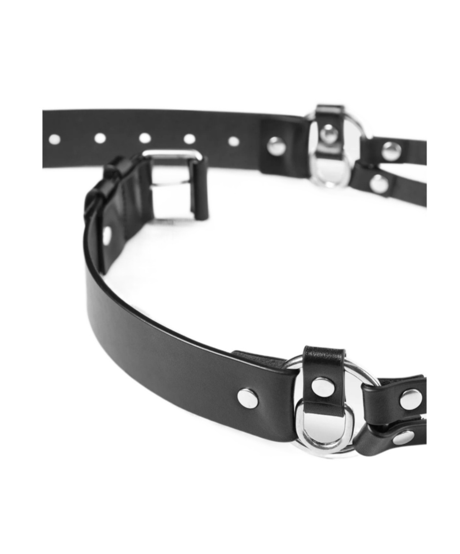 Ann Demeulemeester Monna 35cm Belt With Double Rings In Black