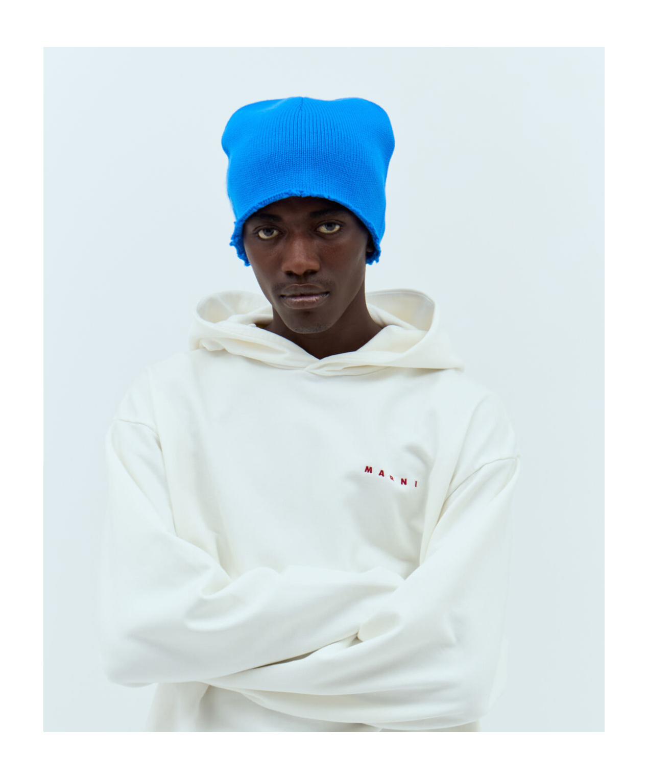 Marni Wool Beanie Hat In White