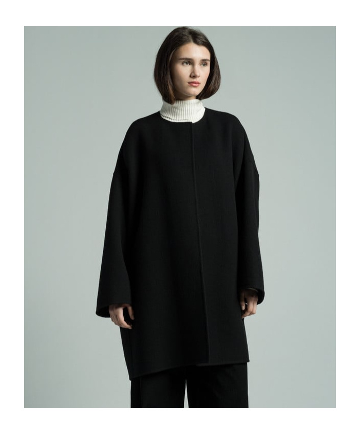 The Row Wide-sleeve Silk Coat In Black
