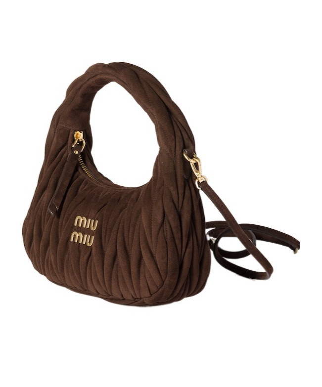 Miu Miu Zipper Shoulder Bag In Brown